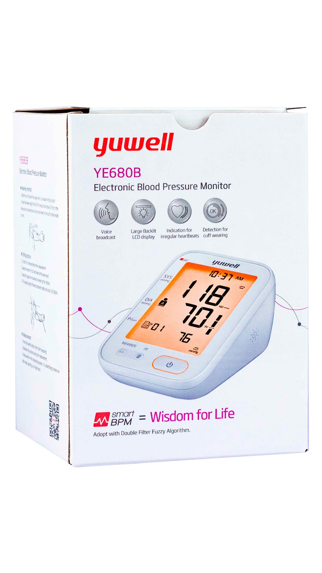 Monitor de Presión Arterial-Baumanómetro de brazo YE 680B Yuwell
