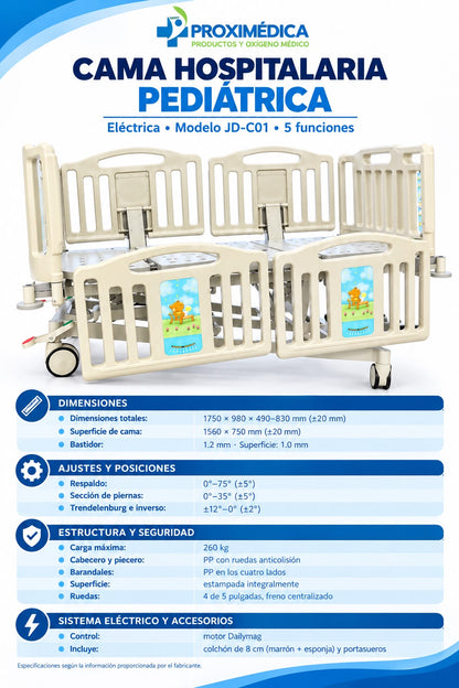 Cama Eléctrica UCI PEDIATRICA Múltiples Funciones
